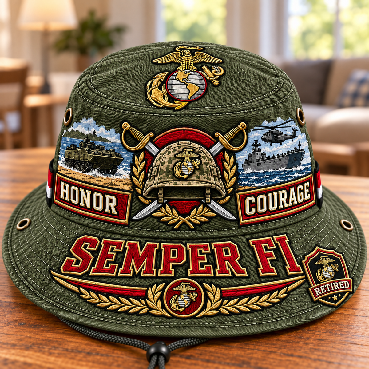 Honor & Courage Semper Fi Marine Veteran Boonie Hat
