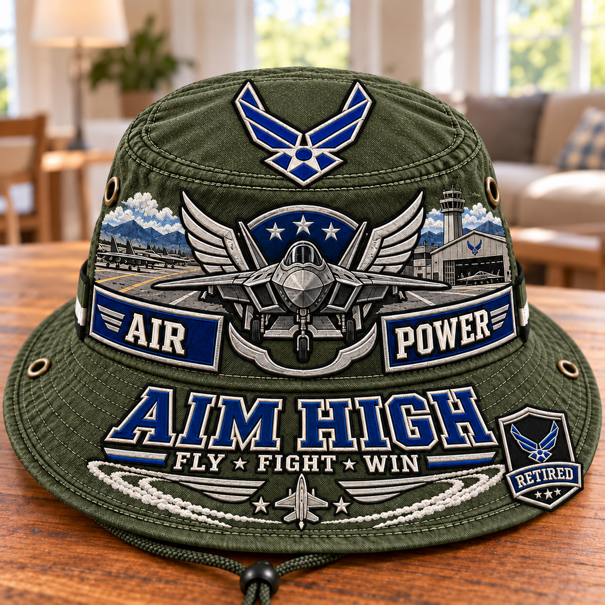 Air Power Aim High Retired Air Force Boonie Hat