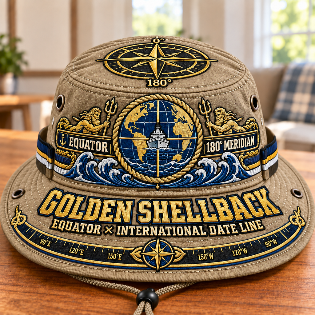 Golden Shellback Equator & Date Line Boonie Hat