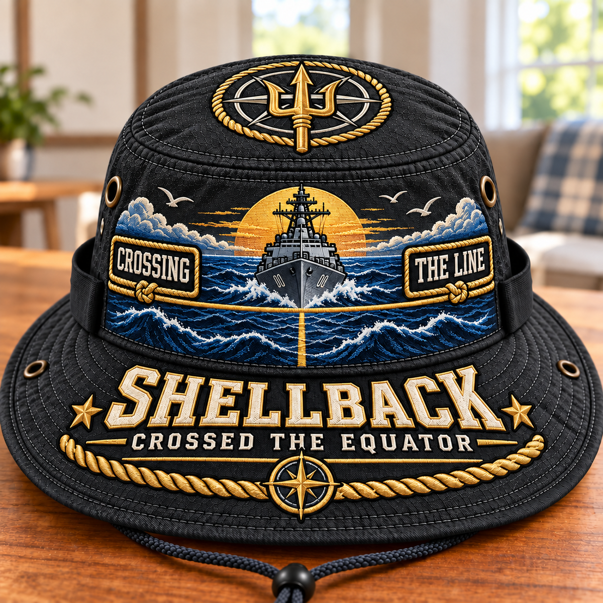 Shellback Crossing The Line Boonie Hat