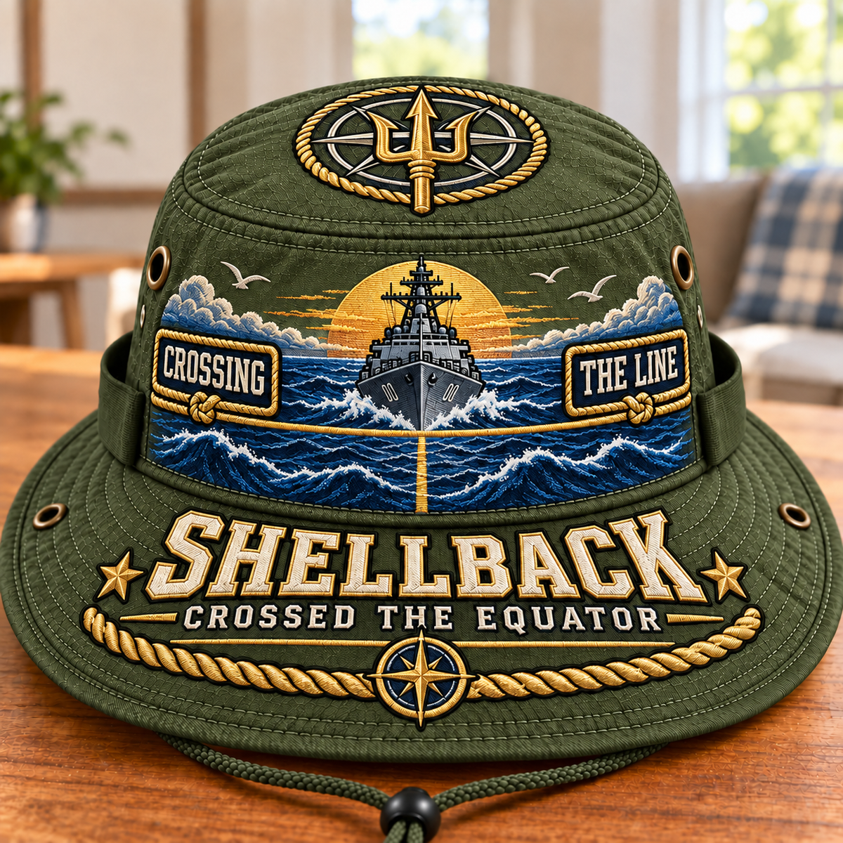 Shellback Crossing The Line Boonie Hat