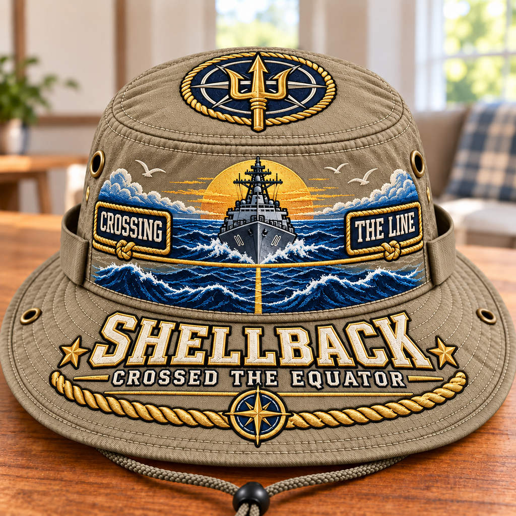 Shellback Crossing The Line Boonie Hat