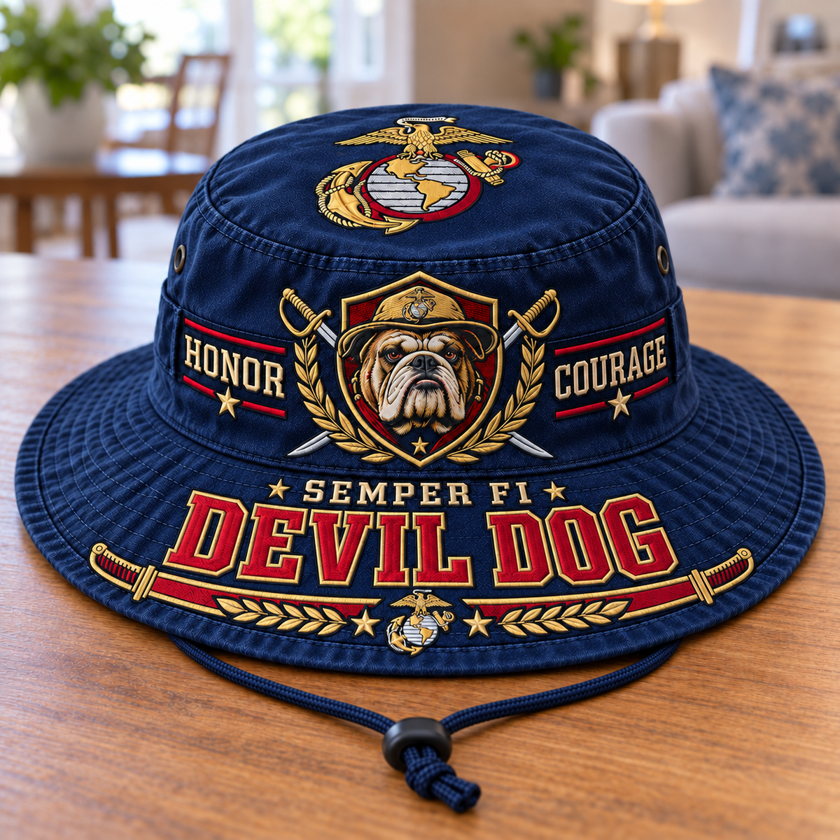 Devil Dog Honor & Courage Marine Veteran Boonie Hat