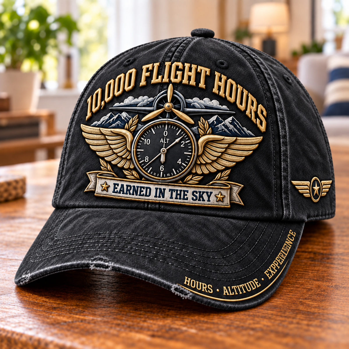 10,000 Flight Hours Earned In The Sky Baseball Cap