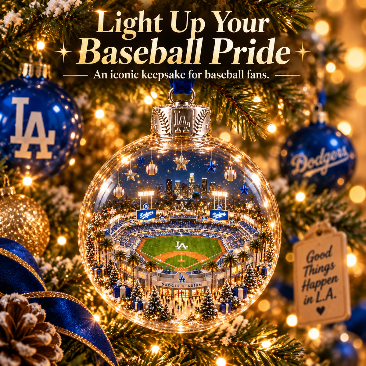 Light-Up Baseball Stadium Christmas Ornament – Holiday Keepsake