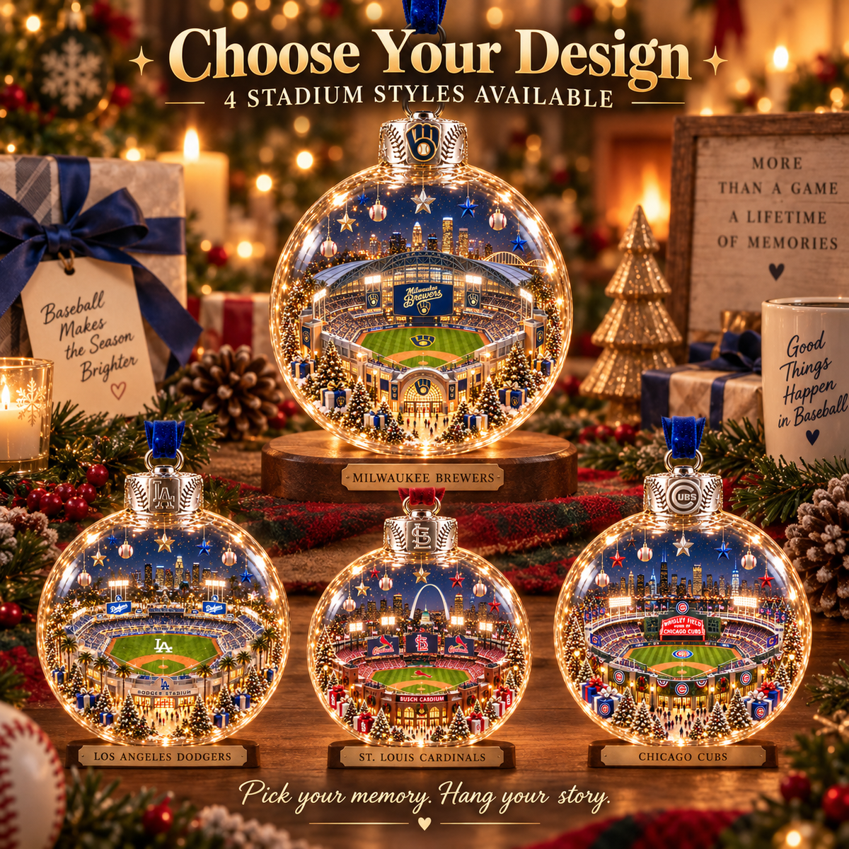 Light-Up Baseball Stadium Christmas Ornament – Holiday Keepsake
