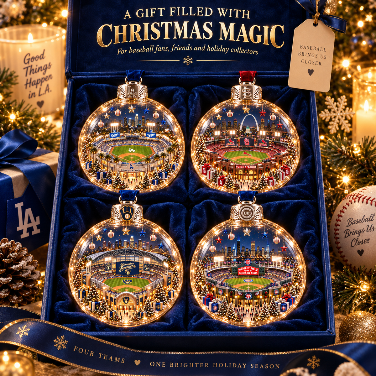 Light-Up Baseball Stadium Christmas Ornament – Holiday Keepsake