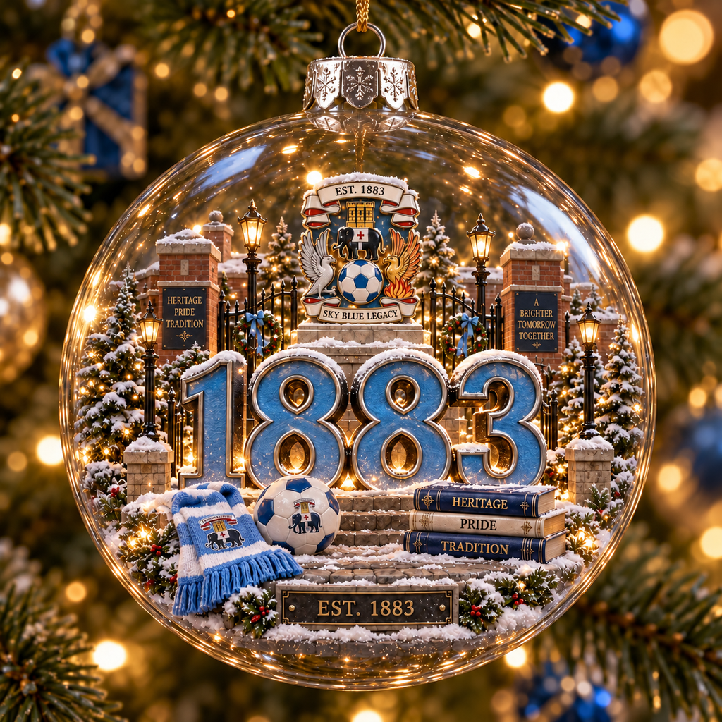 Rise & Fly Light-Up Football Christmas Globe Ornament