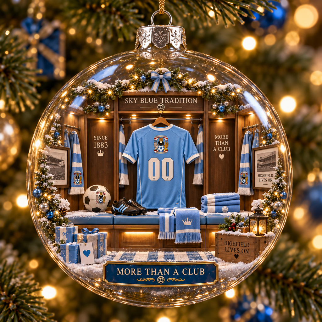 Rise & Fly Light-Up Football Christmas Globe Ornament
