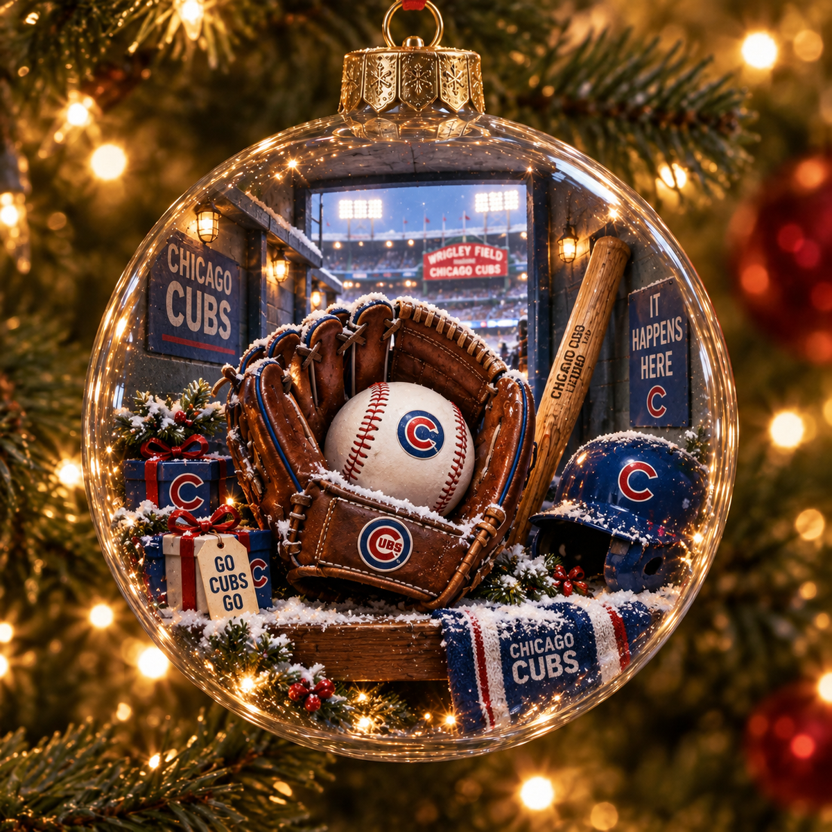 Fly the W — Light-Up Baseball Heritage Ornament