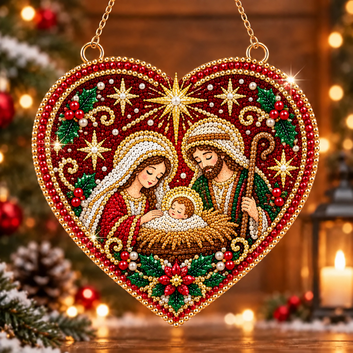 DIY Christmas Angel Heart Ornament
