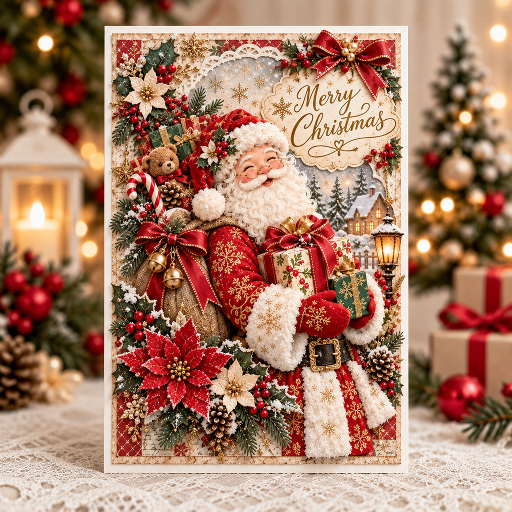 3D Layered Christmas Greeting Card