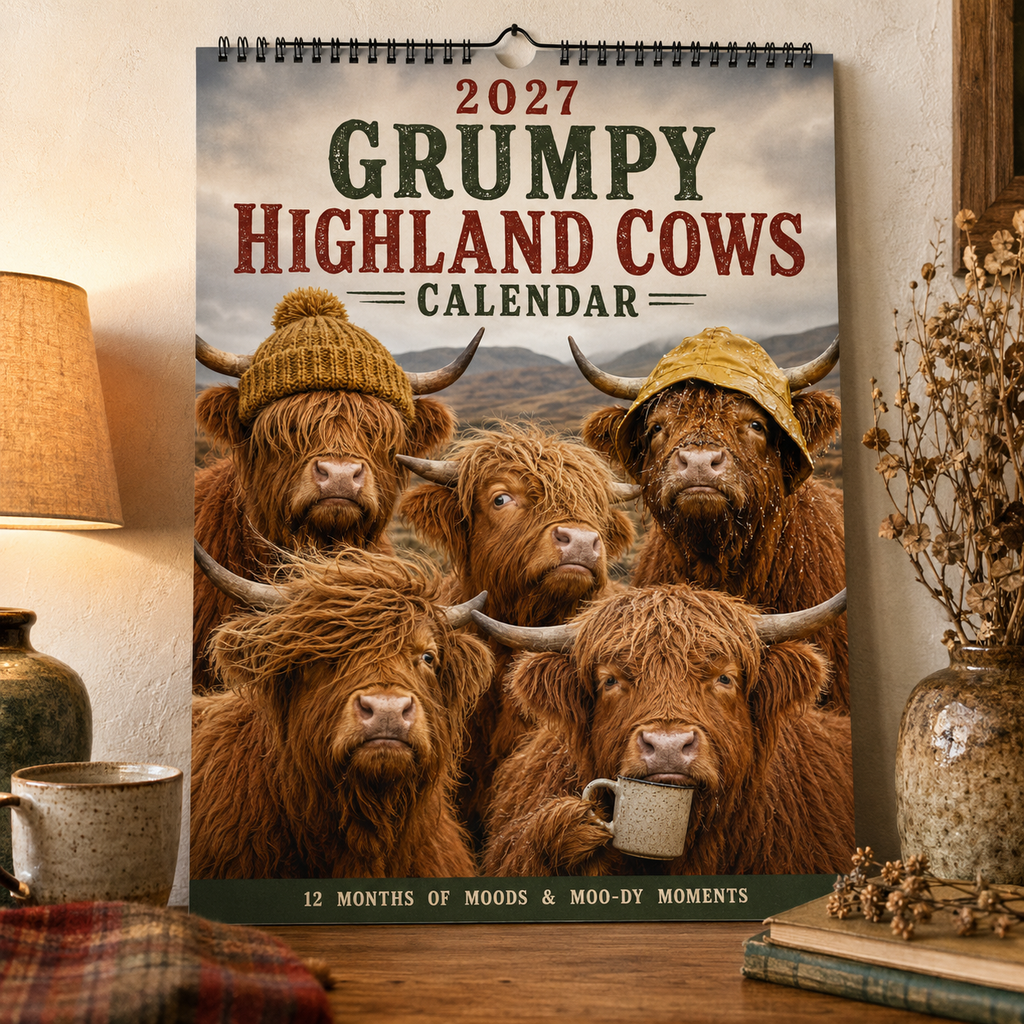 2027 Grumpy Highland Cows Calendar