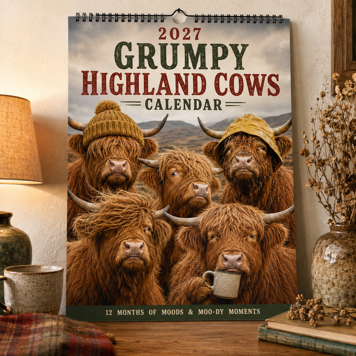 2027 Grumpy Highland Cows Calendar