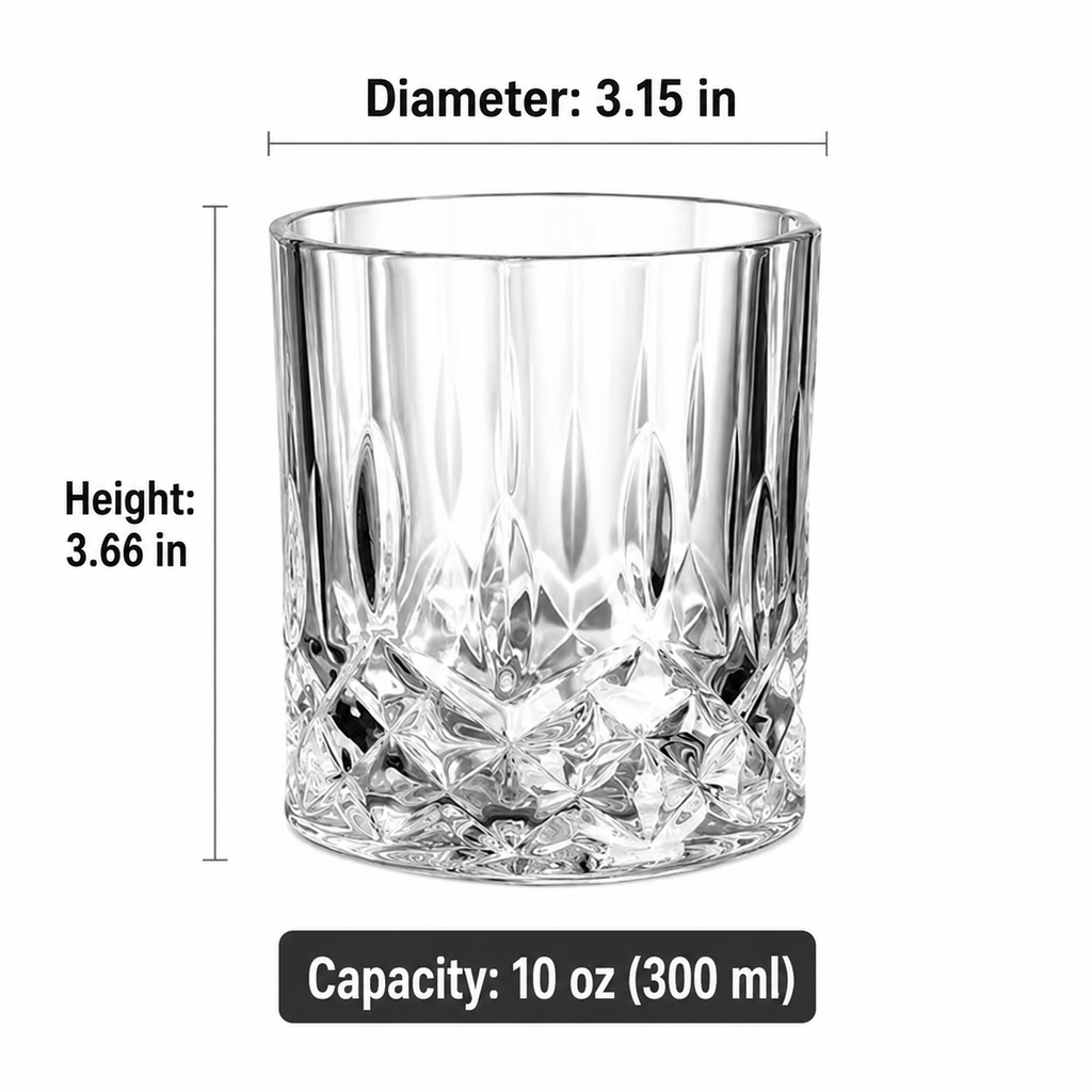 Crystal lowball whiskey glass tumbler Sikunuo