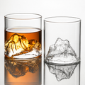 Mountain-Relief Handblown Whiskey Glass Sikunuo