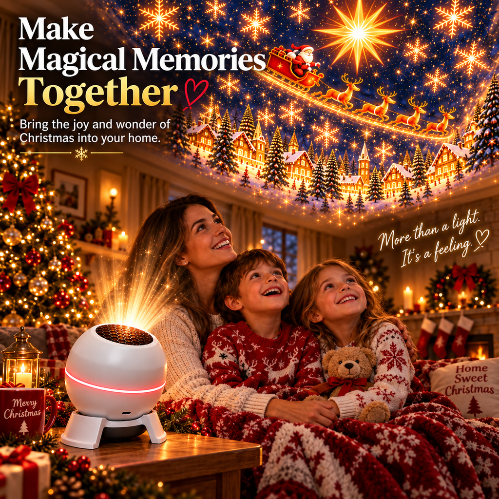 🎅 Christmas Projection Night Light – Turn Any Room Into a Holiday Wonderland