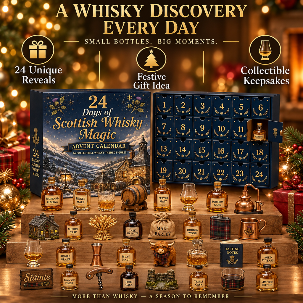 🎁 2026 Scottish Whisky Advent Calendar – 24-Day Festive Blind Box with Whisky-Themed Collectible Figures