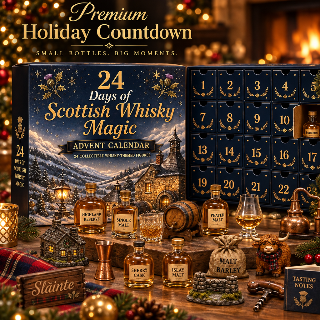 🎁 2026 Scottish Whisky Advent Calendar – 24-Day Festive Blind Box with Whisky-Themed Collectible Figures