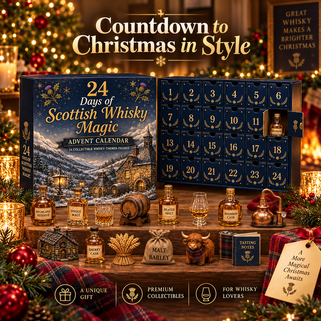 🎁 2026 Scottish Whisky Advent Calendar – 24-Day Festive Blind Box with Whisky-Themed Collectible Figures
