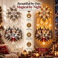 🎄 Christmas Snowflake Cascading Wall Light – Warm White Winter Village Decor ✨