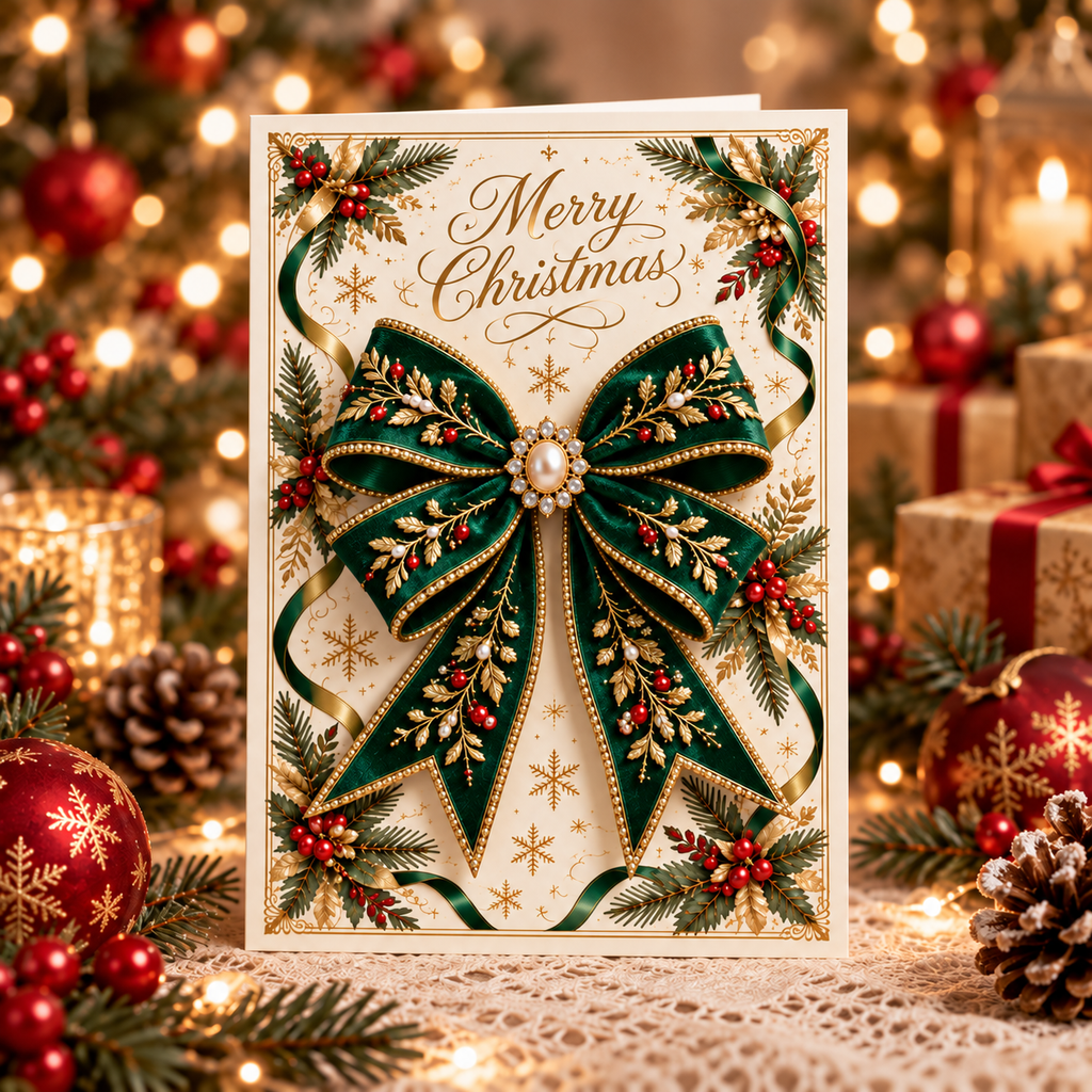 3D Butterfly Bow Greeting Card