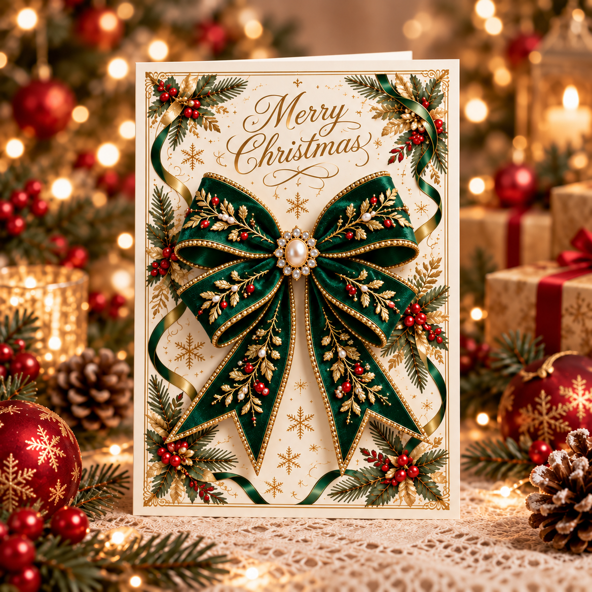 3D Butterfly Bow Greeting Card