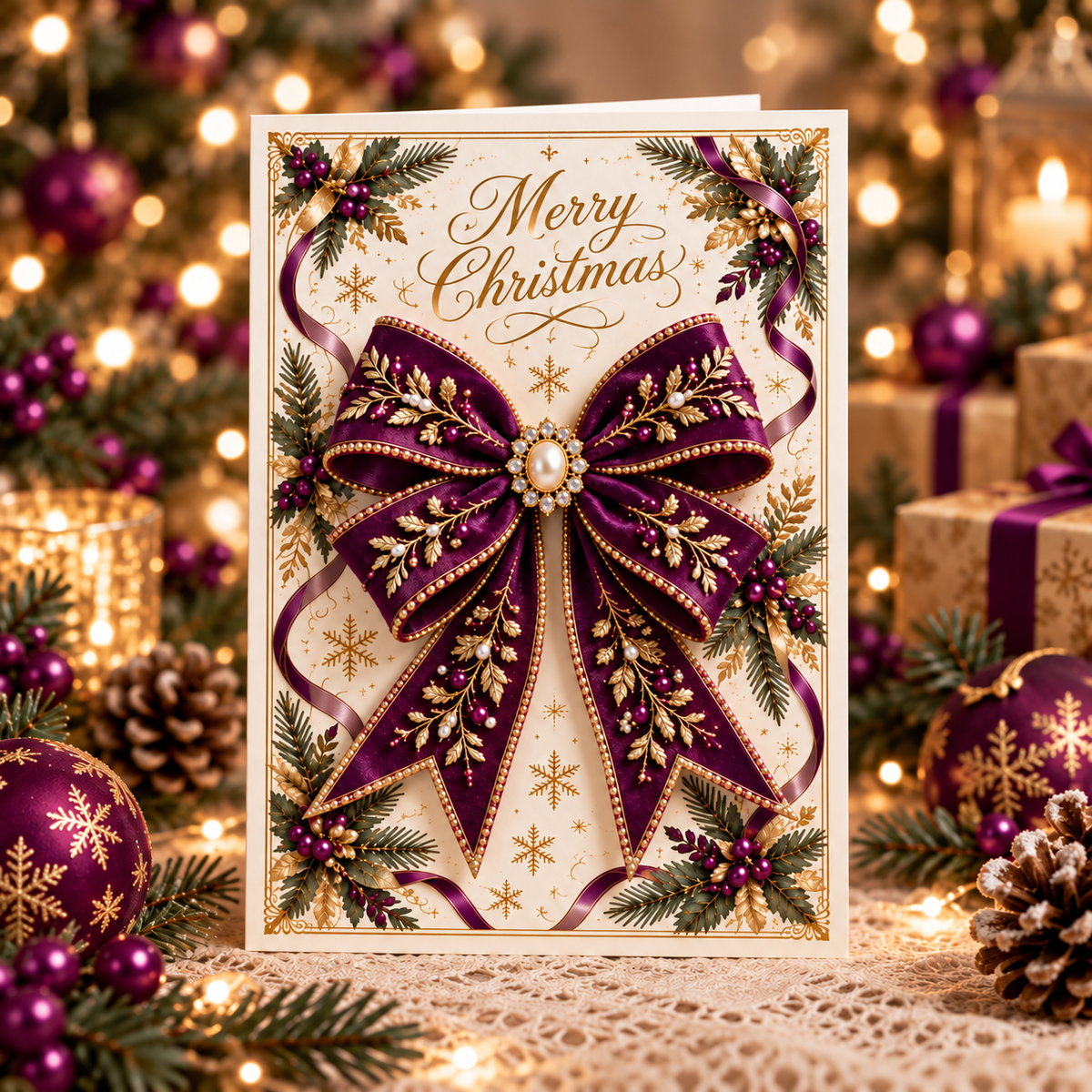 3D Butterfly Bow Greeting Card