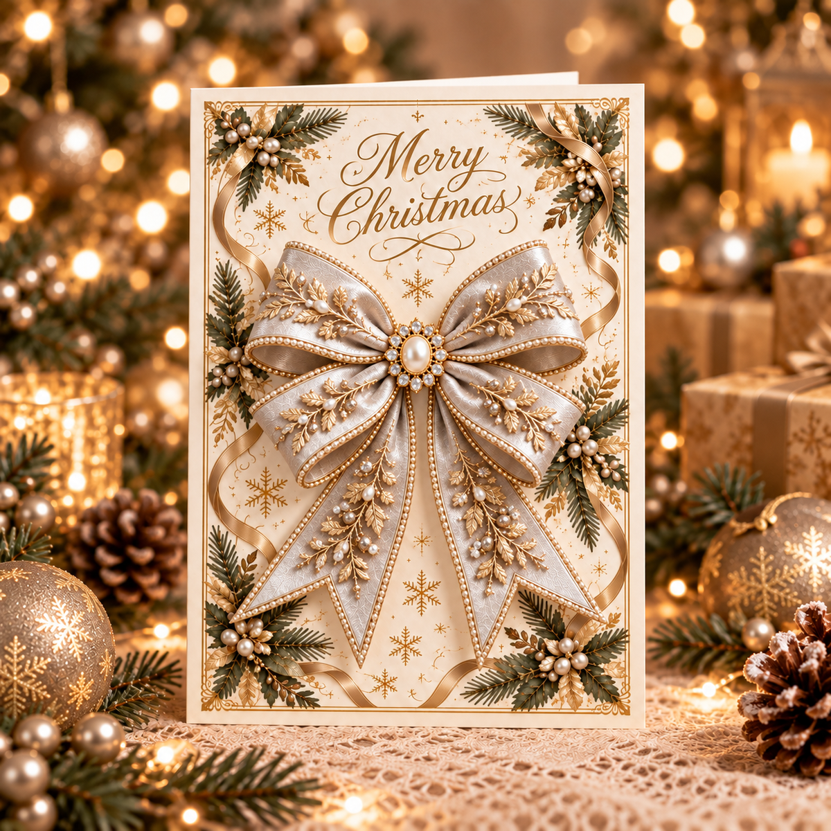 3D Butterfly Bow Greeting Card