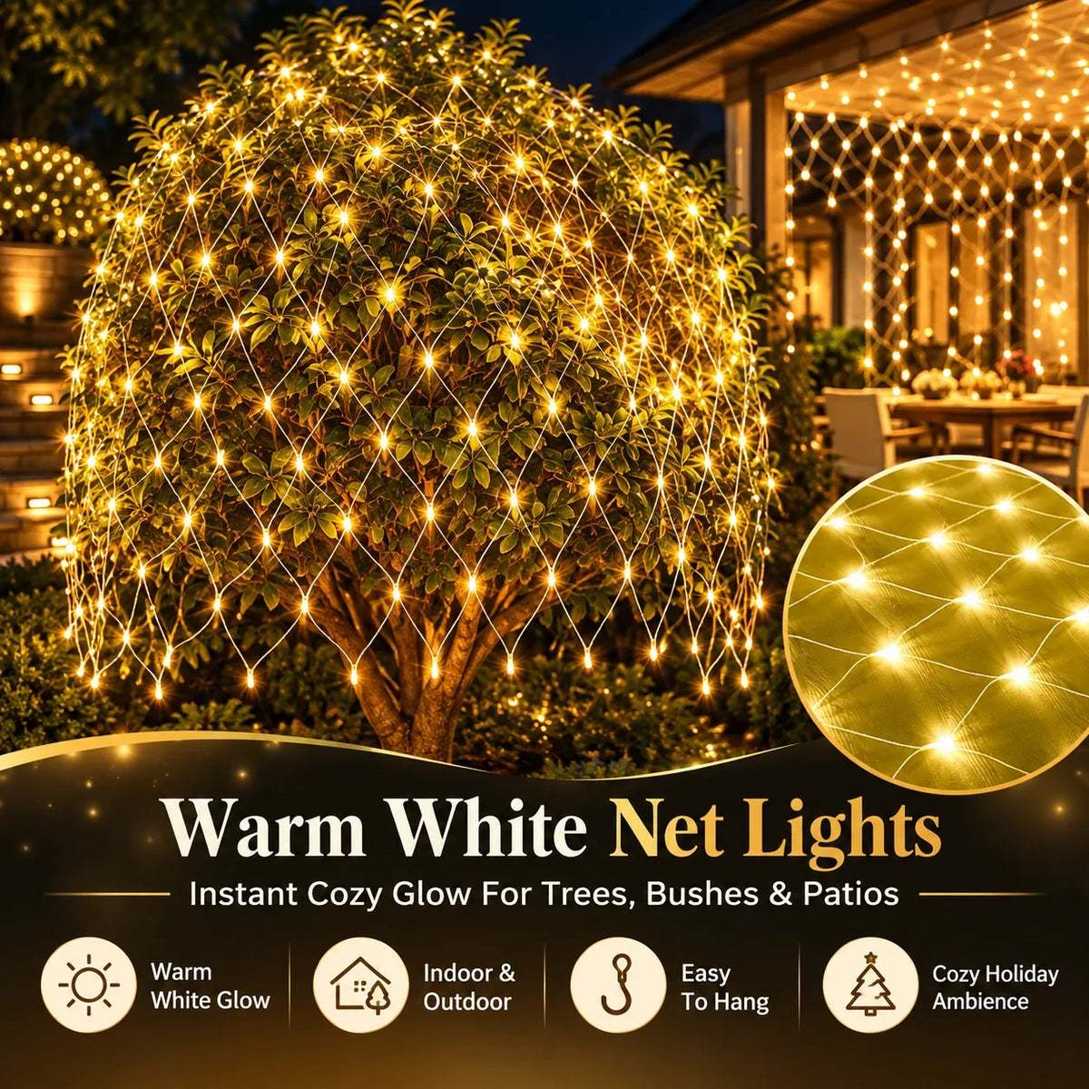 🎁LED Christmas Net Lights for Indoor & Outdoor Decorations