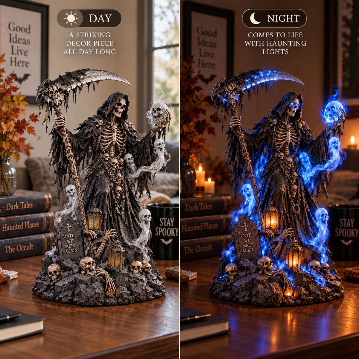 💀🔥 Glowing Grim Reaper – Spooky Halloween Decoration