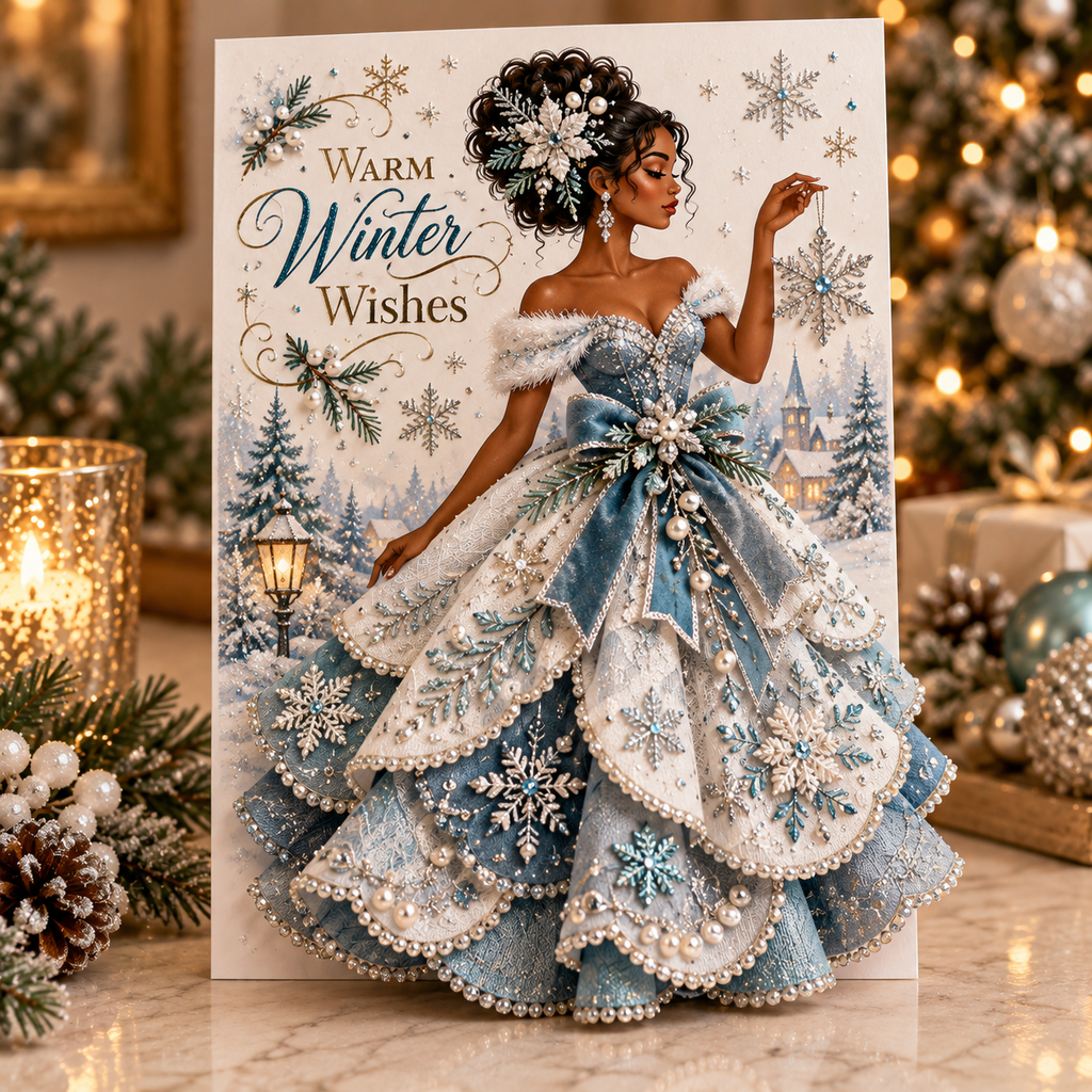 3D Christmas Dress Greeting Card