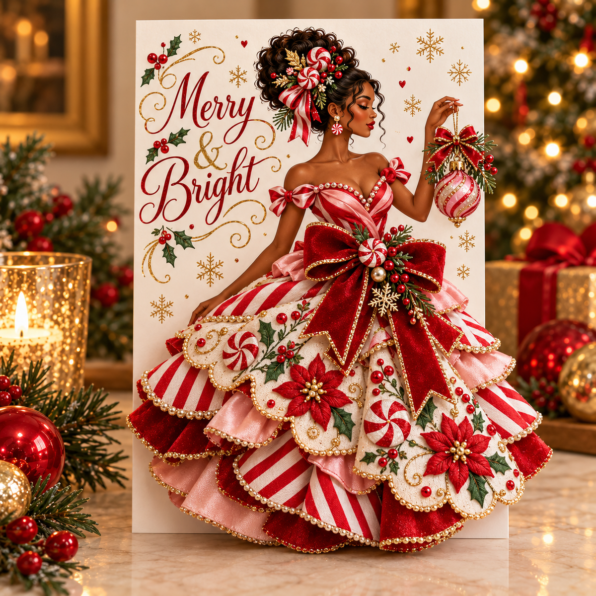 3D Christmas Dress Greeting Card