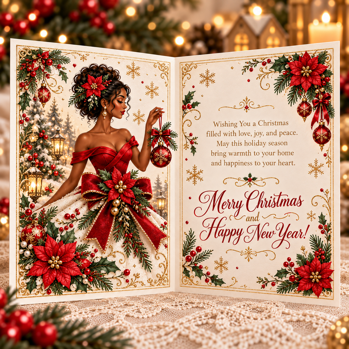 3D Christmas Dress Greeting Card