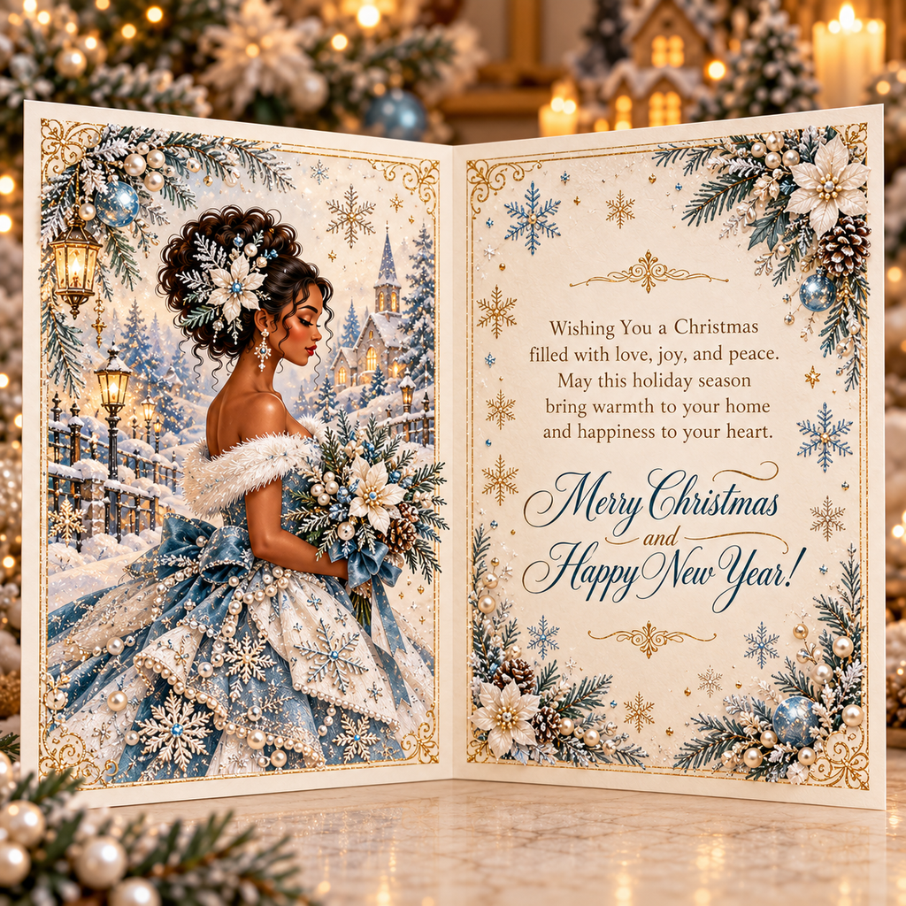 3D Christmas Dress Greeting Card