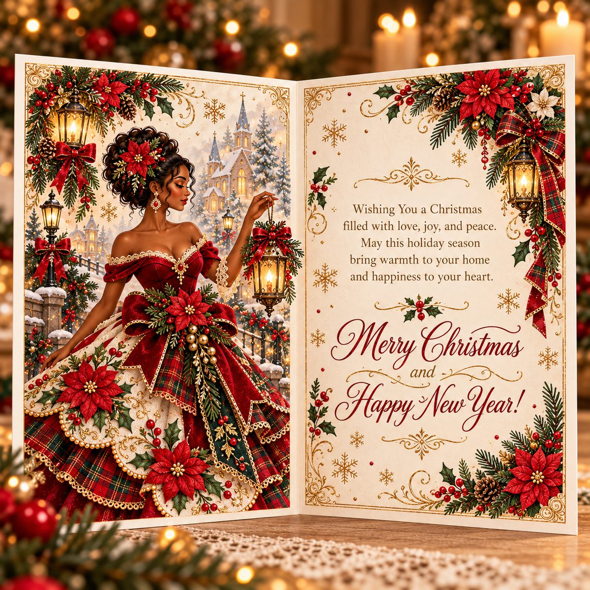 3D Christmas Dress Greeting Card