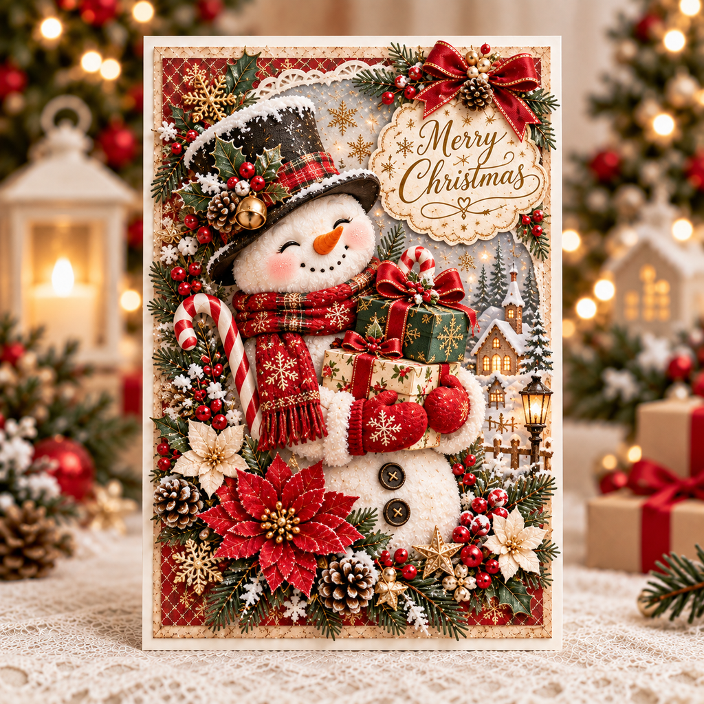3D Layered Christmas Greeting Card