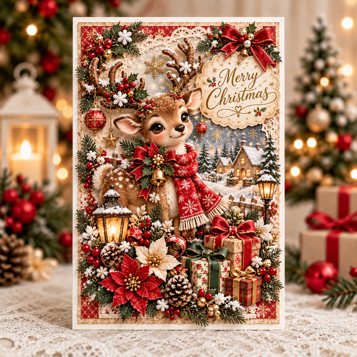 3D Layered Christmas Greeting Card