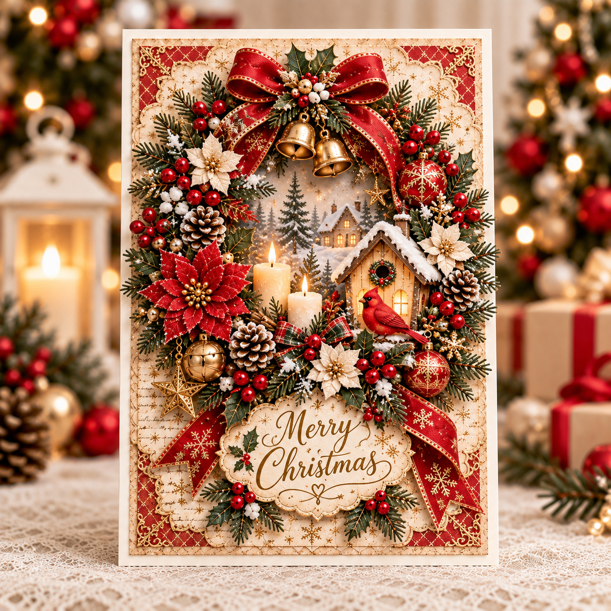 3D Layered Christmas Greeting Card
