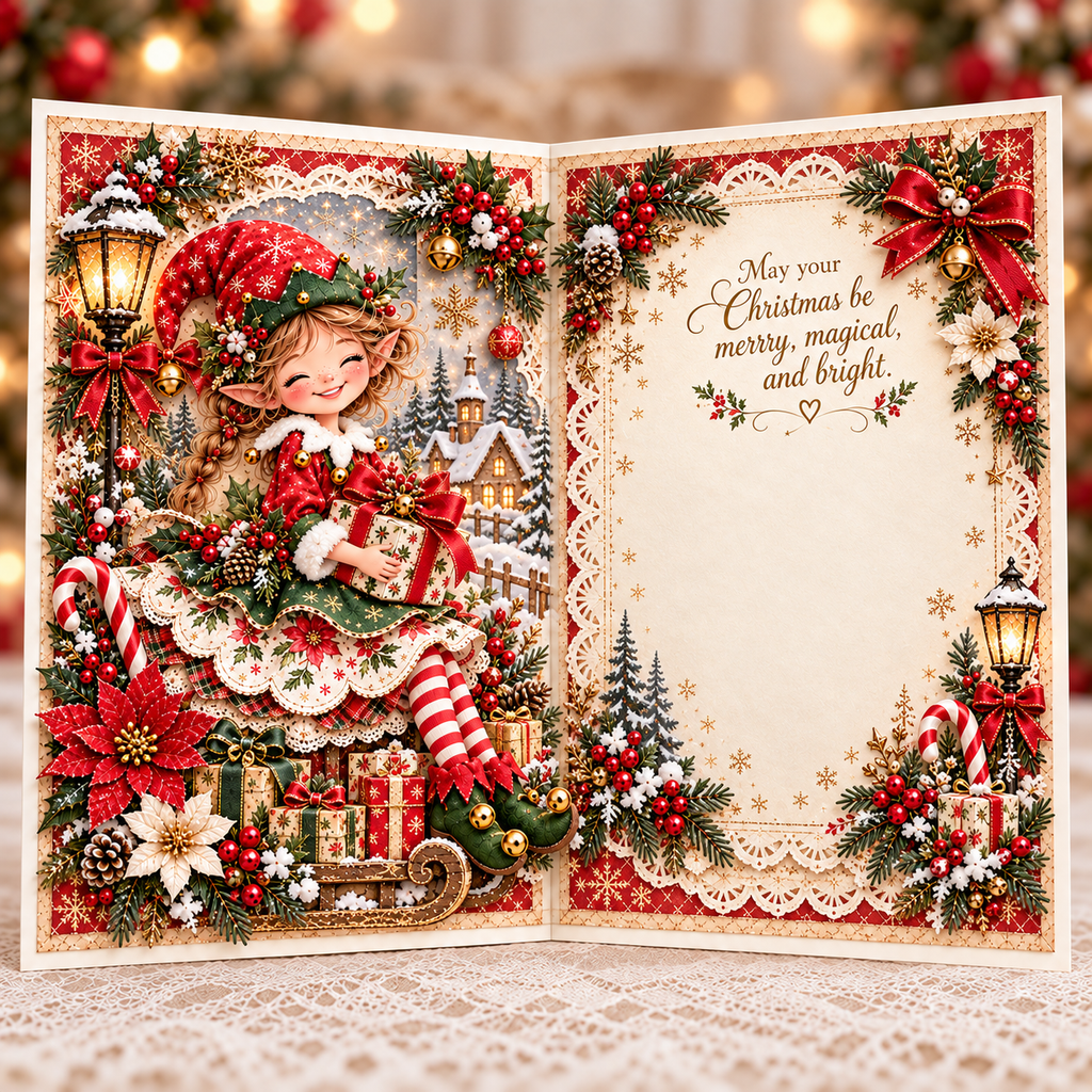 3D Layered Christmas Greeting Card