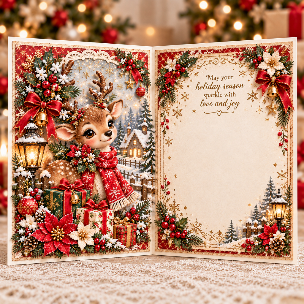 3D Layered Christmas Greeting Card