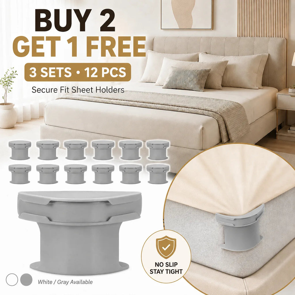 Secure Fit Sheet Holders – Wrinkle-Free. Slip-Free Bed