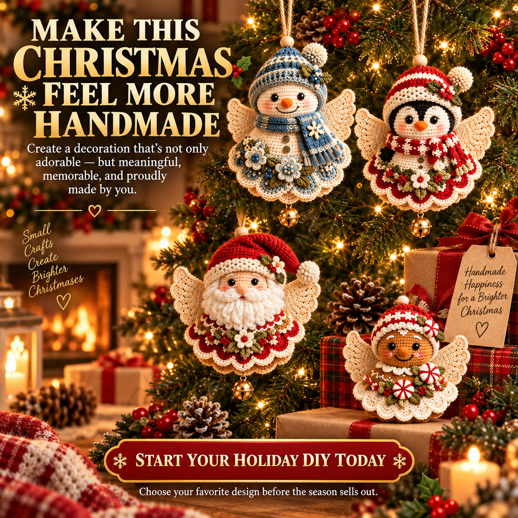 DIY Crochet Christmas Angel Ornament Kit