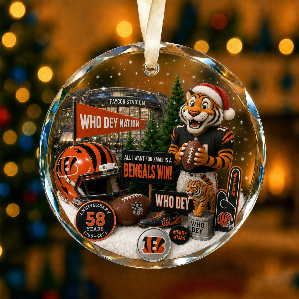 Football Team Acrylic Christmas Ornament