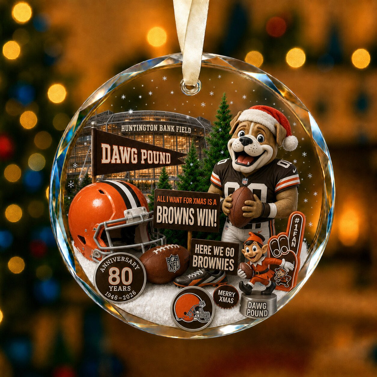 Football Team Acrylic Christmas Ornament