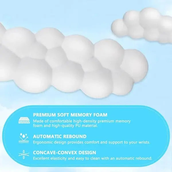 Sikunuo | Cloud Keyboard Palm Rest – Ergonomic Memory Foam Pad with Non-Slip Base