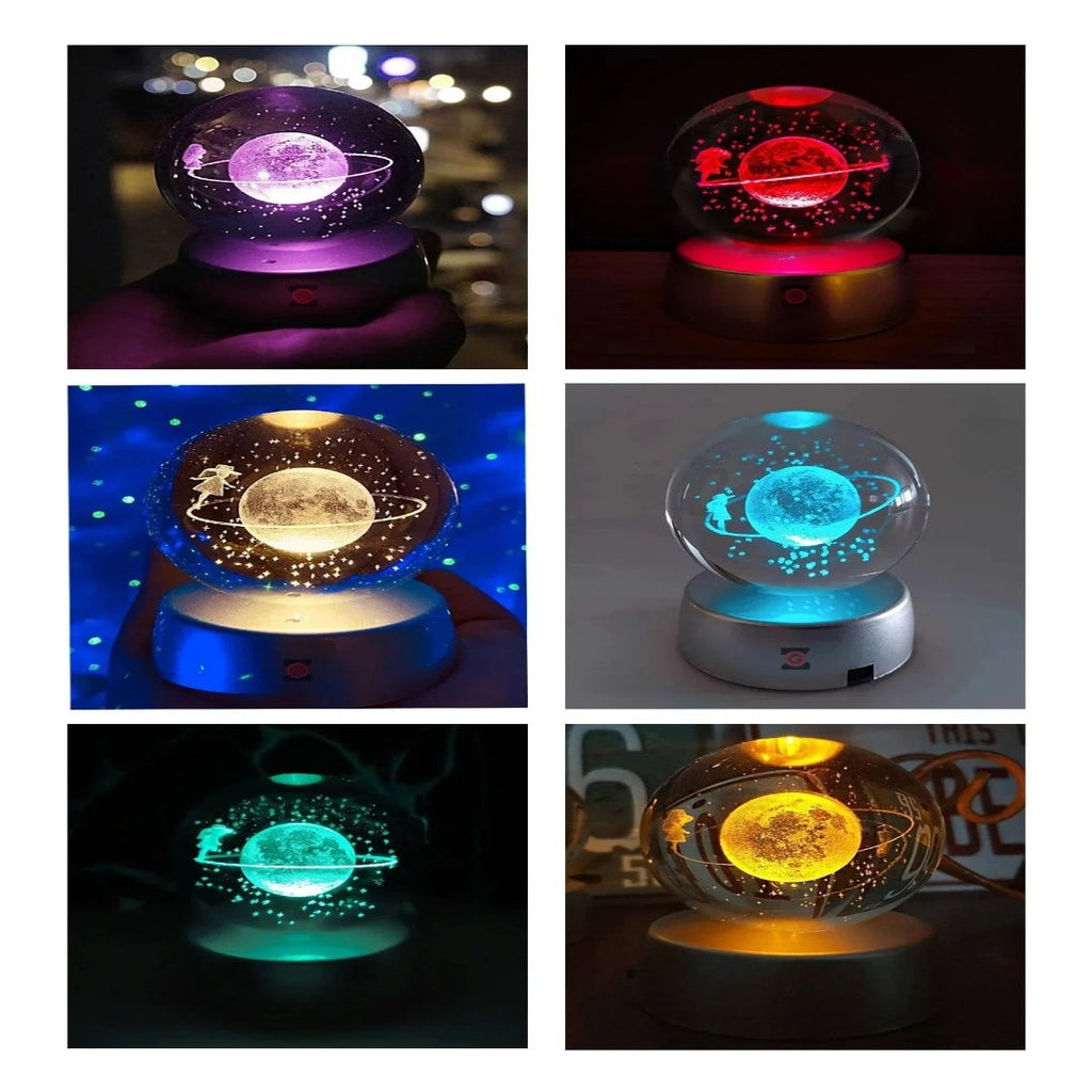Sikunuo | Dreamy Galaxy 3D Planets Lighted Glass Sphere
