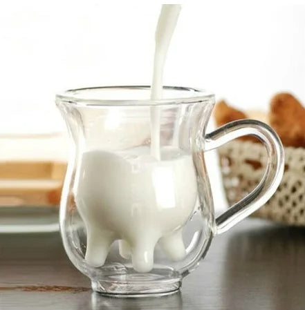 Sikunuo | Cow Double Layer Glass Mug