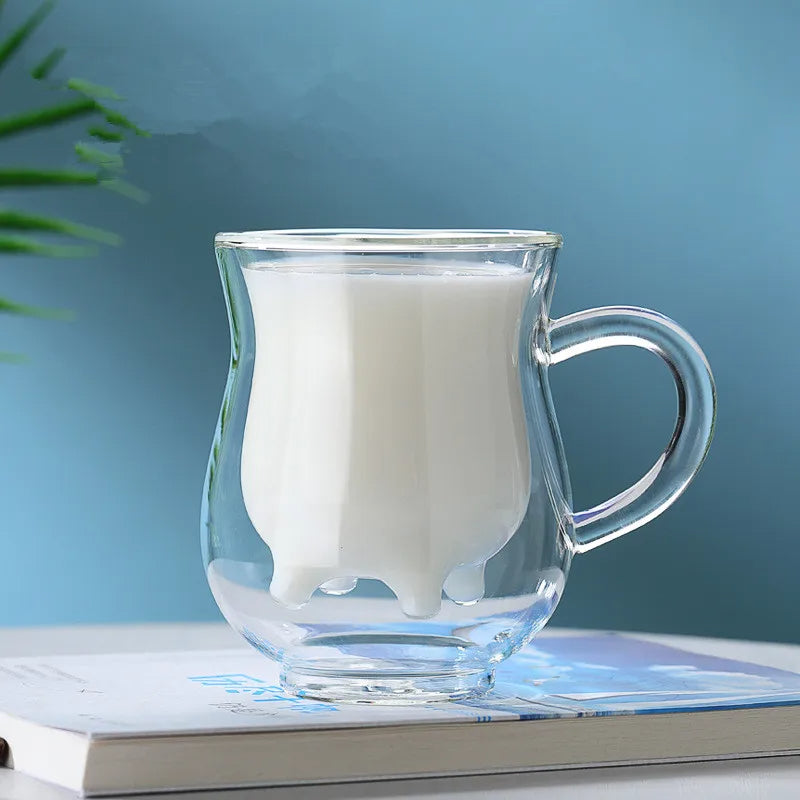 Sikunuo | Cow Double Layer Glass Mug
