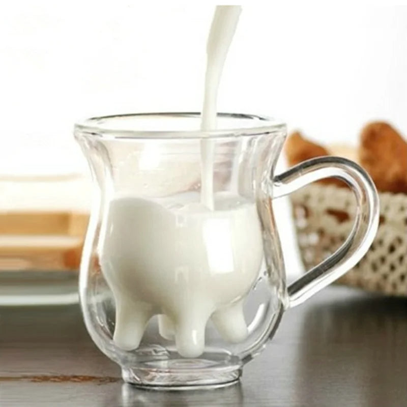 Sikunuo | Cow Double Layer Glass Mug